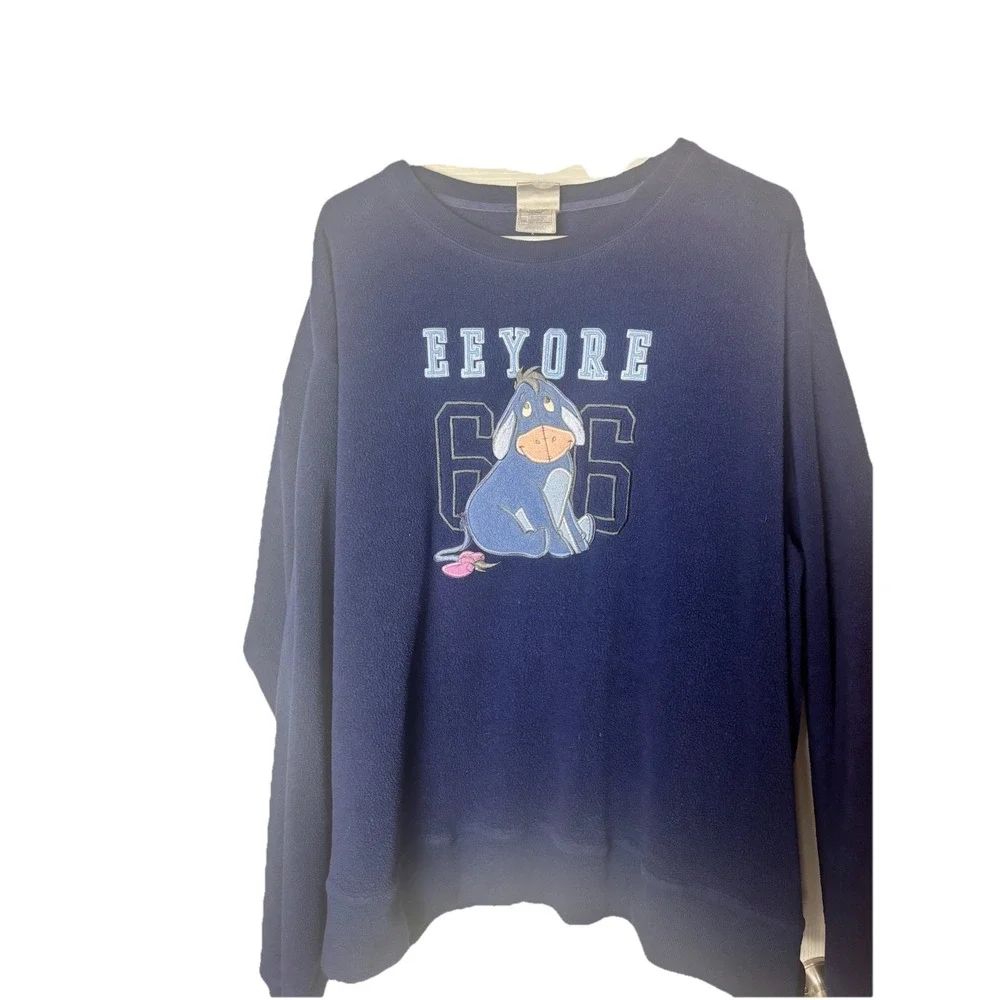 Vintage Disney‎ Store Exclusive Sz 2XL Eeyore Blue Fleece Sweatshirt